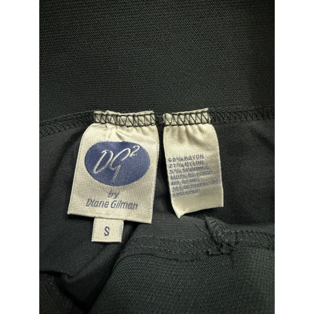 DG2 By Diane Gilman Wide Elastic Waist Flare Knit Pants Leggings Sz Sm Blue/Gray - Picture 7 of 8